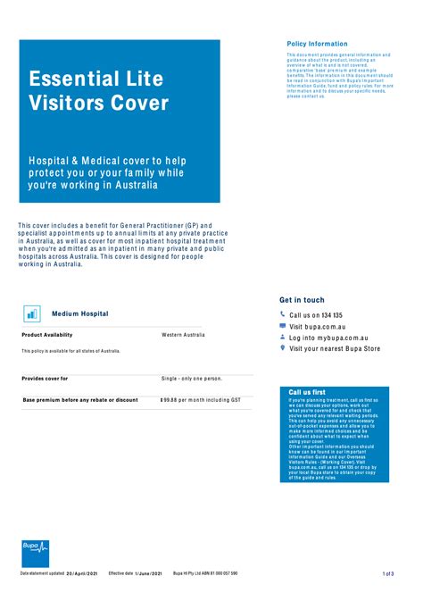 overseas visitors health cover 8501.